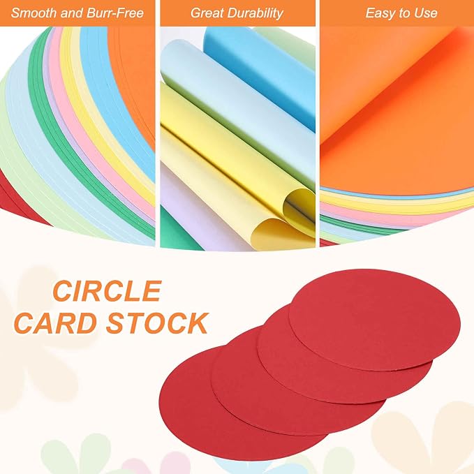 MECCANIXITY 24 Pcs Circle Card Stock, 3.9 Inch Round Cutouts Paper Thick
