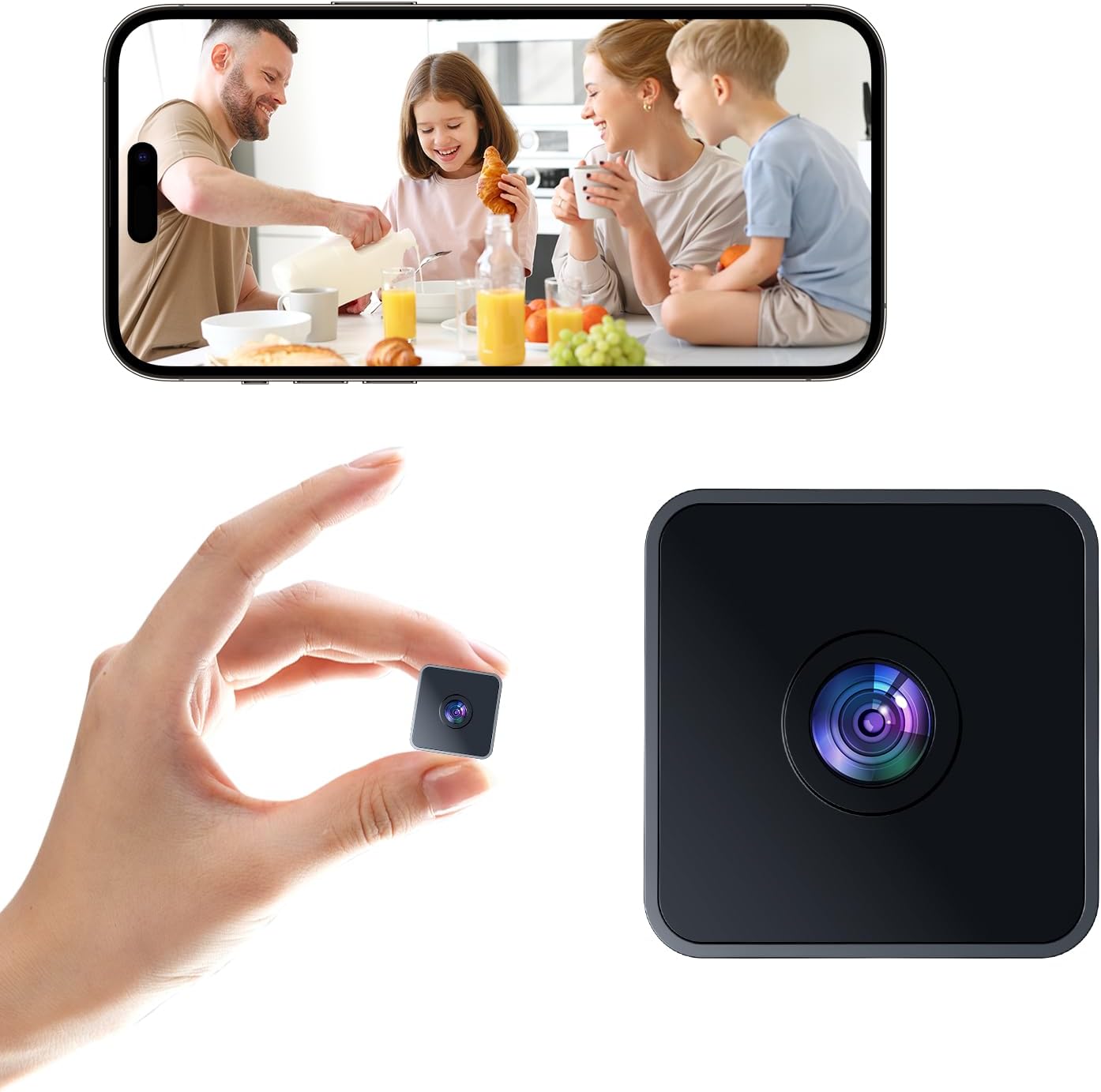 2K Hidden Cameras - Indoor Camer - Nanny Camera - WiFi Wireless Cam - Home Camer for Pet/Baby - with Night Vision - HD Surveillance Cam - Surveillance Cameras with Motion Detection and Night Vision