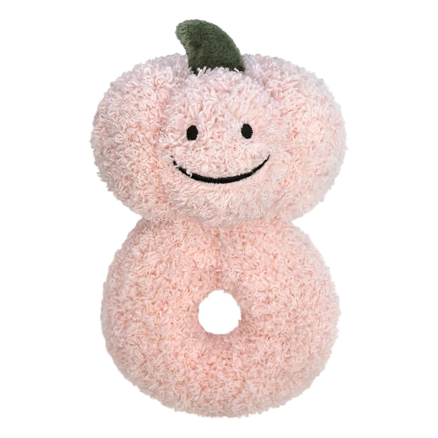 Baby Pumpkin Soft Rattle Toy, Plush Pumpkin Infant Shaker Rattle Easy-Grasp Stuffed Animal Toy, Gifts for Newborns Babies Toddlers Boys Girls, Pink, 6 Inches