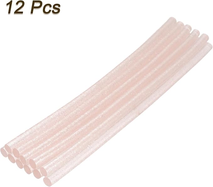 uxcell Mini Hot Glue Sticks for Glue Gun 7mm x 200mm Glitter Transparent Pink