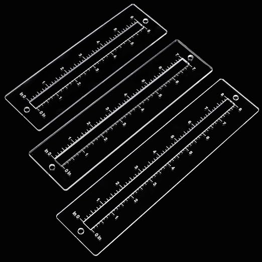 PH PandaHall 6pcs 3 Sizes Zipper Making Template Set, Acrylic Zip Pocket