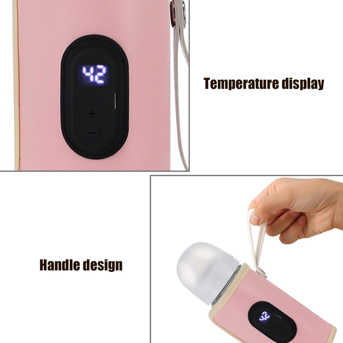 Baby Bottle Warmer Bag, Portable Bottle Warmer 18W Quick Heating Baby Bottle Warmer Temperature Adjustable USB Baby Bottle Heater for Home Family Travel Style2