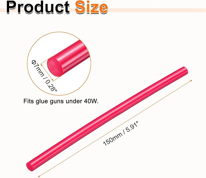 HARFINGTON 10pcs Hot Glue Sticks 0.28" Dia x 5.91" Long EVA Mini Hot Melt