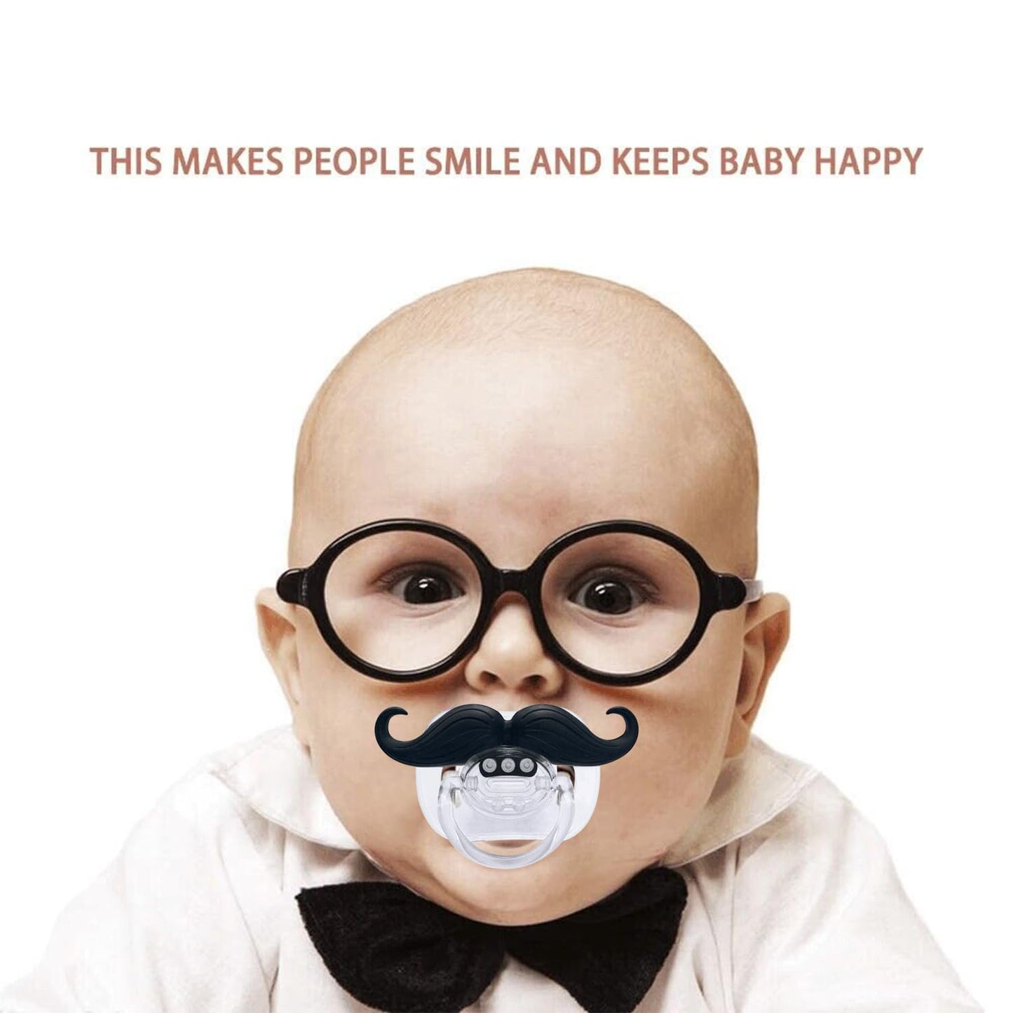 Funny Baby Pacifiers,Mustache Pacifiers 0-18 Months for Babies,Mustache Binky,Gift for Newborns,Infants,Toddlers,Baby Boys,BPA Free(Mustache Pacifiers)