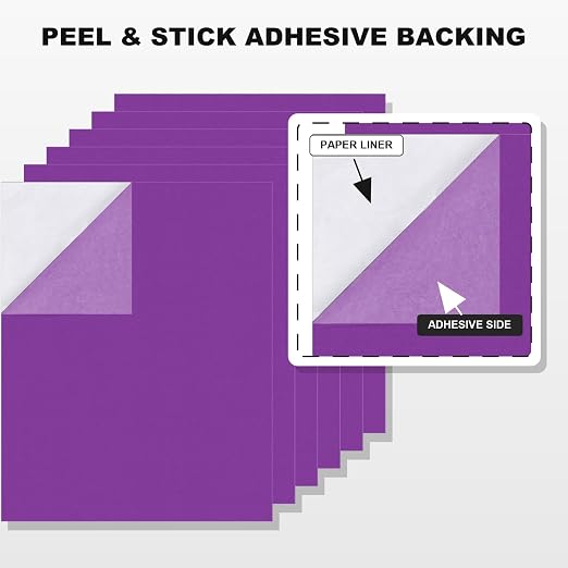 6PCS Large Self Adhesive Felt Sheet, 13.4"x10.8", 2mm Thick Stiff Felt Fabric