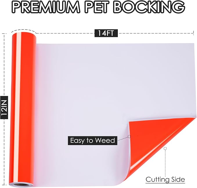TORC Neon Orange Permanent Vinyl 12" x 14 FT Glossy Orange Adhesive Vinyl Roll