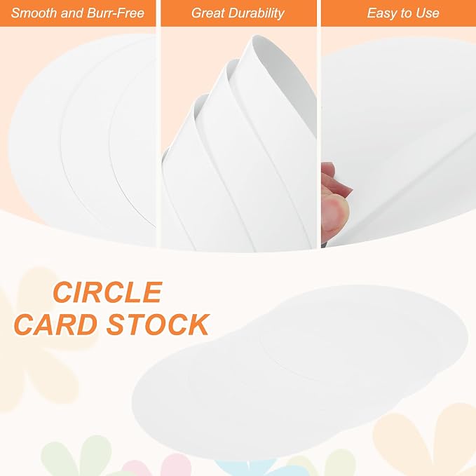 MECCANIXITY 24 Pcs Circle Card Stock, 9.8 Inch Round Cutouts Paper Thick