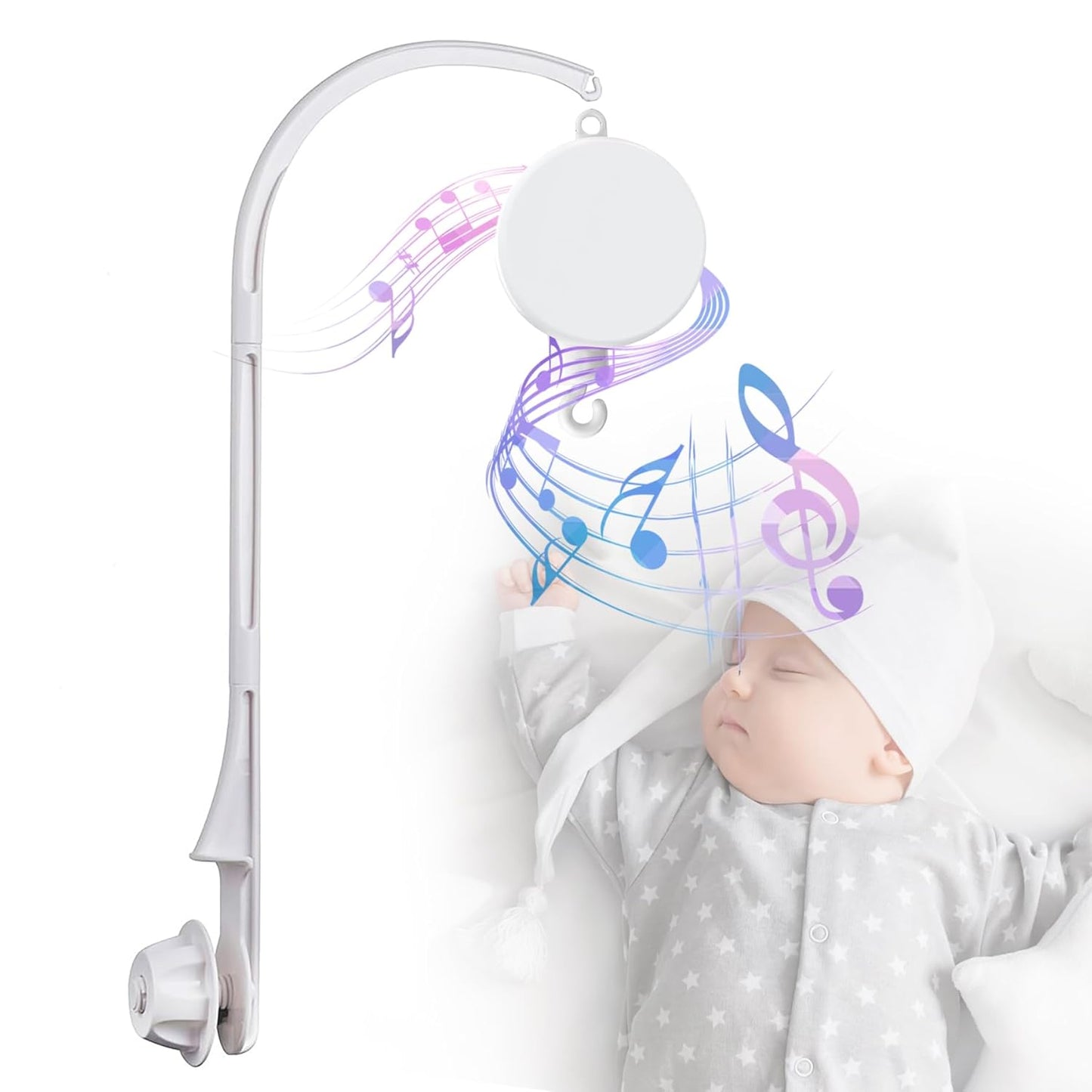26 inch Baby Crib Mobile Bed Bell Holder Arm, Mobile Hanger, The Bracket Nut can be Adjusted Width，Baby Mobile Hanger