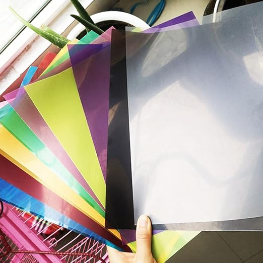 Tong Gu 5PCS Colored A4 PVC Flexible Plastic Sheets Transparent Gel Clear DIY