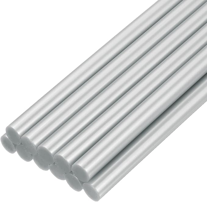 uxcell Mini Hot Glue Sticks for Glue Gun 11mm x 200mm Metallic Silver 12pcs