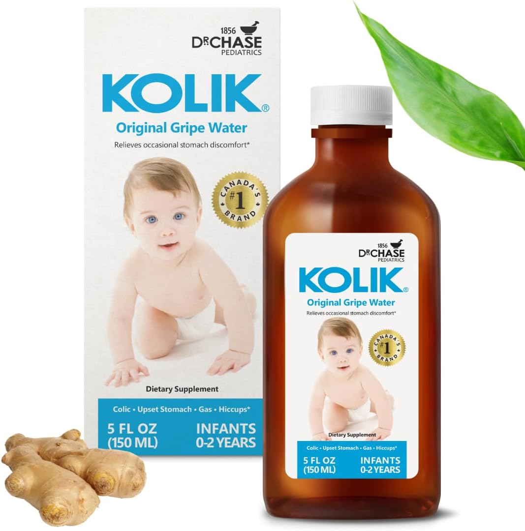 KOLIK Original Gripe Water - Baby’s Colic Relief With Ginger & Dill Oil - Gripe Water For Babies & Infants - Baby Gas Relief For Stomach Discomfort & Hiccups - Newborn Essentials - 150ml (5 fl. oz.)