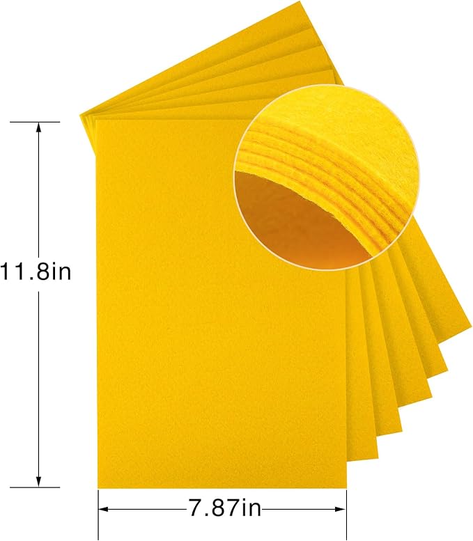 HaoFeiJH Yellow Felt Fabric Sheets