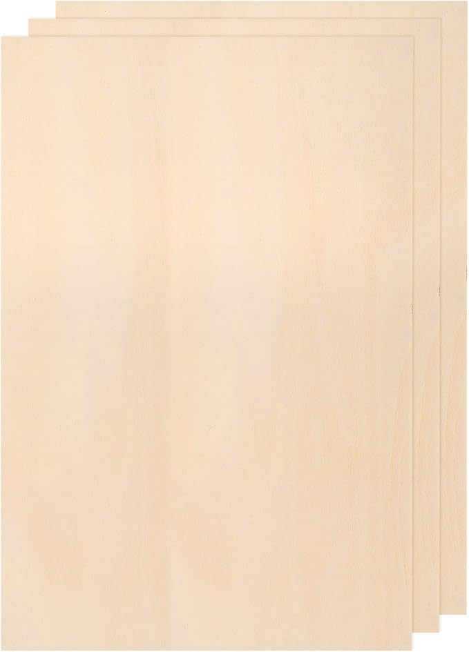 MECCANIXITY 3pcs Basswood Sheets 14 x 8 x 1/8 Inch Unfinished Wood Boards