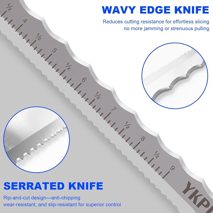 Insulation Knife with Measuring Scale, Stainless Steel Double-Sided Serrated