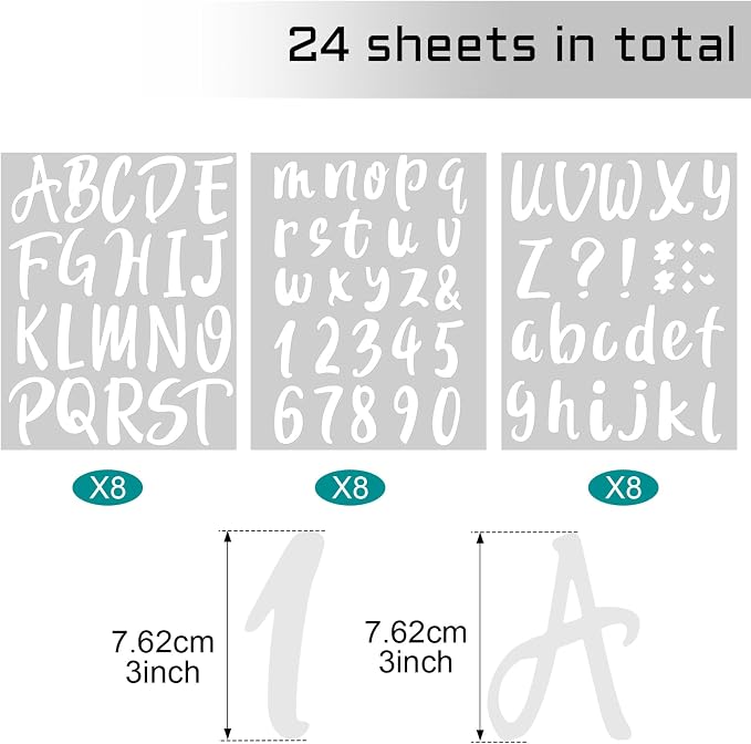 Outus 576 Pcs 8 Sheets Letters Stickers Vinyl Alphabet Number Decals Back to