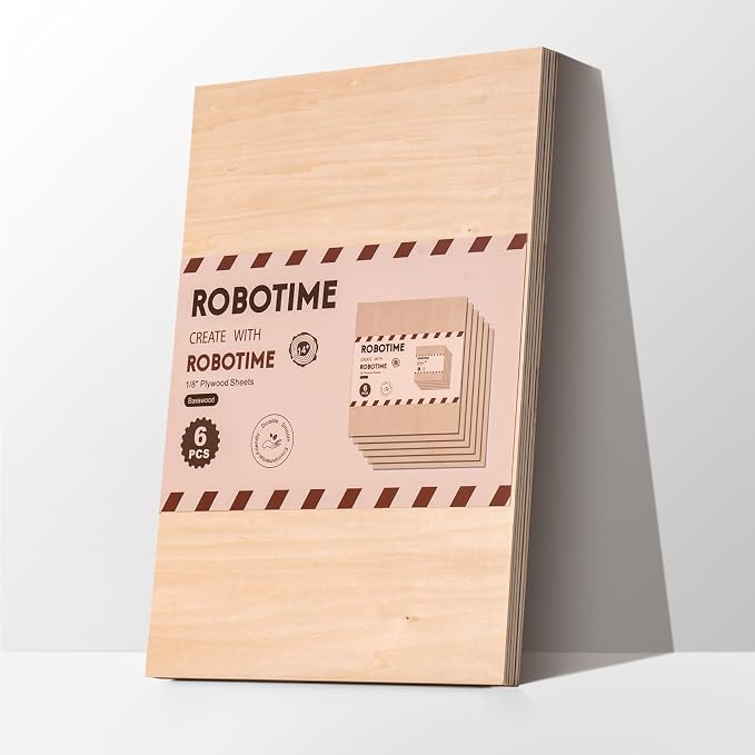 ROBOTIME 6-Pack Basswood Sheets 1/8"
