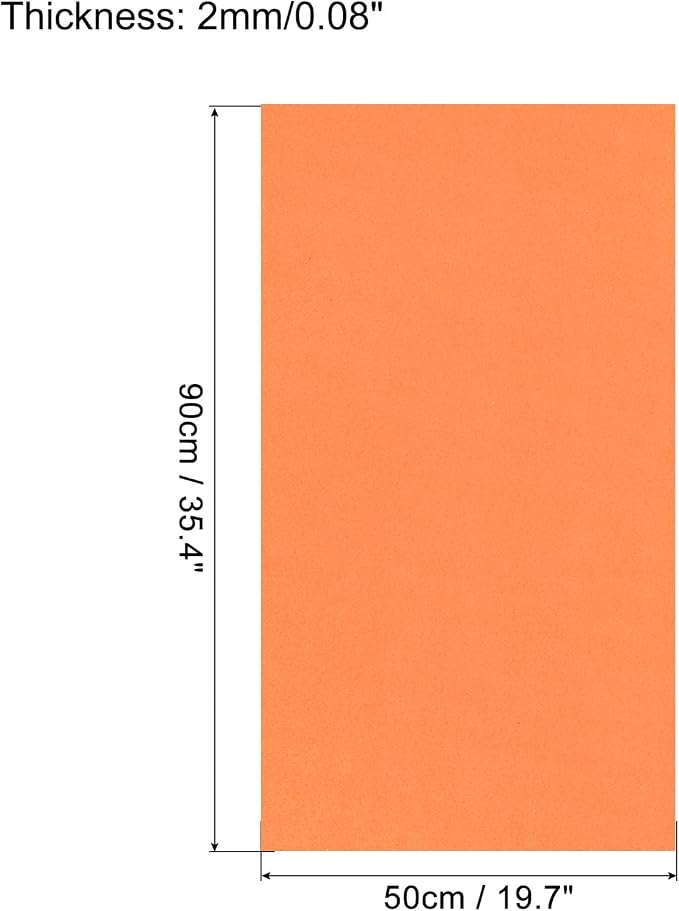 MECCANIXITY EVA Foam Sheets Orange 35.4 Inch x 19.7 Inch 2mm Thick Crafts Foam