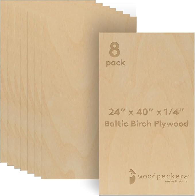 Baltic Birch Plywood 24 x 40 x 1/4 Inch- 6 mm Craft Wood, Stronger Than