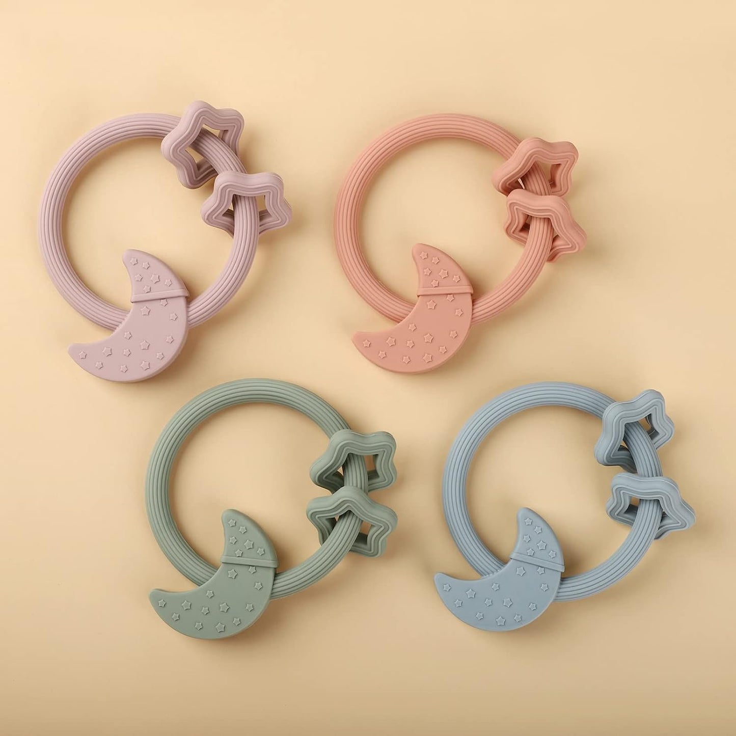 Silicone Baby Teething Toy, Silicone Baby Teether for Babies 3 Months+, BPA Free, Boys Girls Shower, Birthday, Christmas Gifts(Lilac)