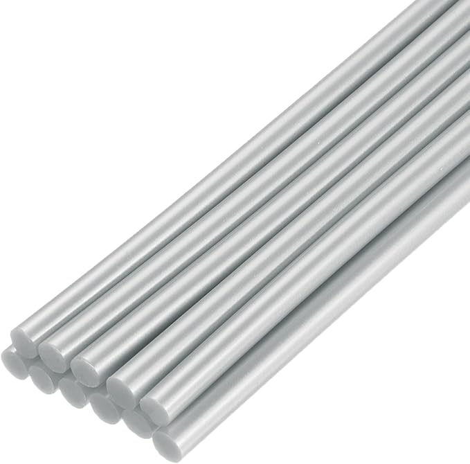 uxcell Mini Hot Glue Sticks for Glue Gun 7mm x 200mm Metallic Silver 12pcs