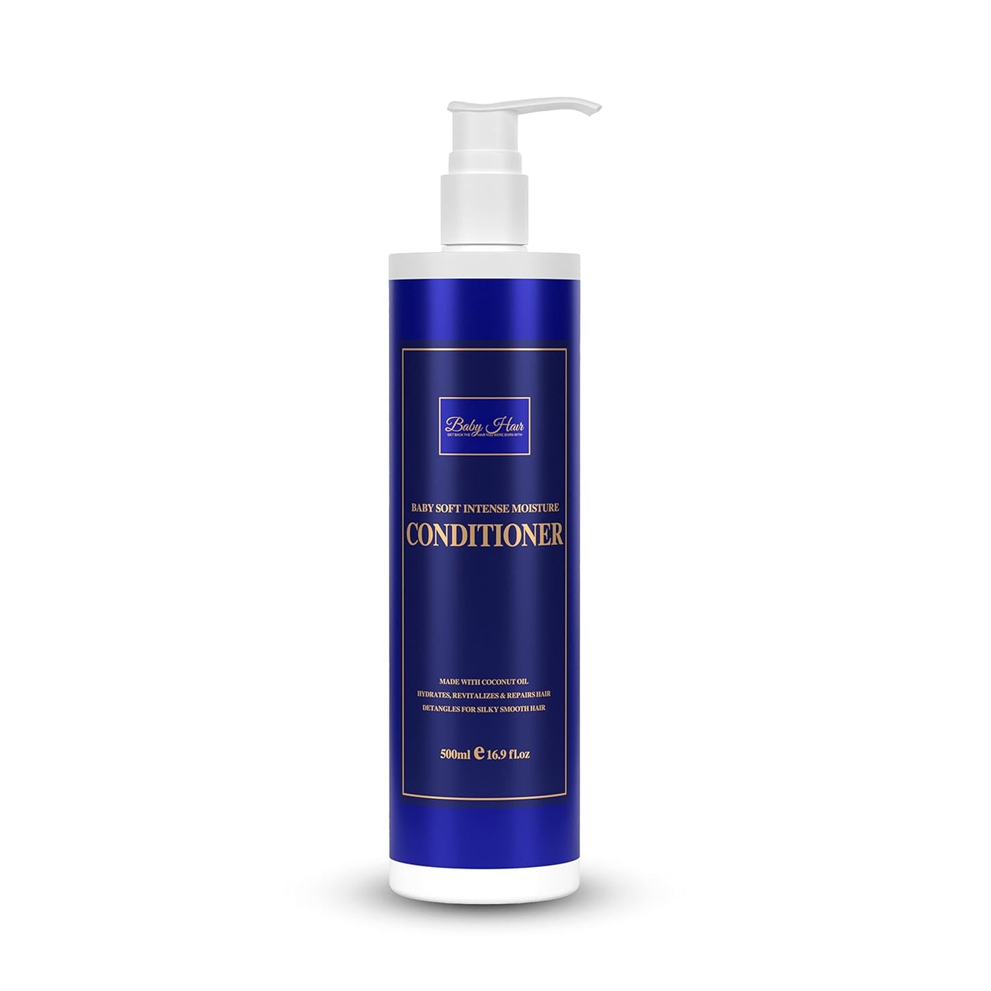 BABY HAIR, Intense Moisture, Nourishing Conditioner Vitamin E, Coconut Oil, Macadamia Oil and Hyaluronic Acid Vegan-friendly Sulfate-free Color-safe, 16.9 fl. Oz.