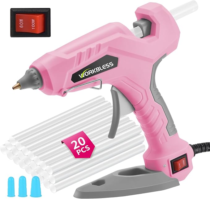 Full Size Hot Glue Gun 60W/100W Dual Power W/ 20PCS Sticks, Home Repair