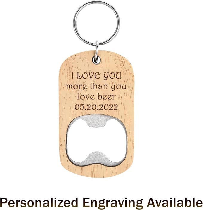 10 Pcs Wooden Keychain Blanks Wood Bottle Opener Bulk Laser Engraving Blanks