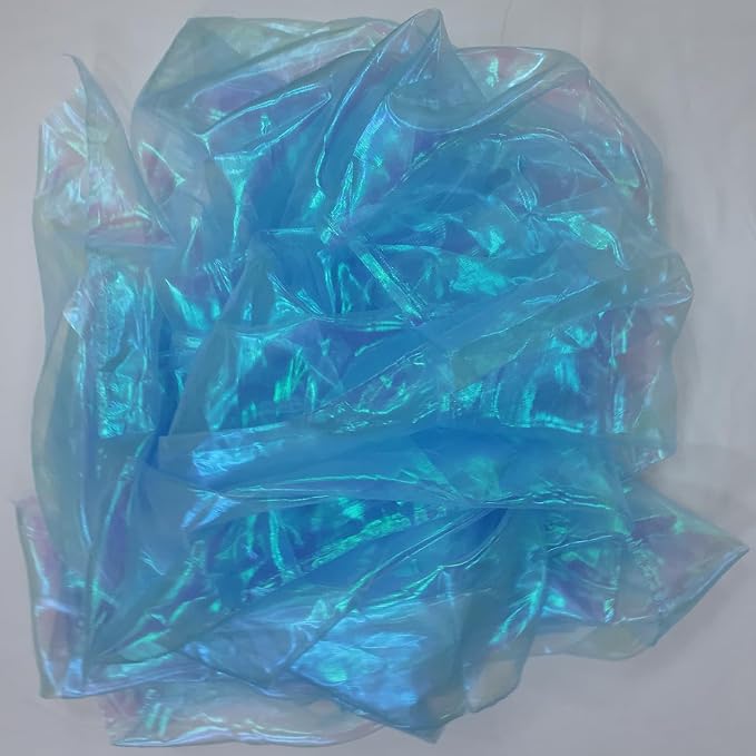 Light Blue Iridescent Organza Fabric