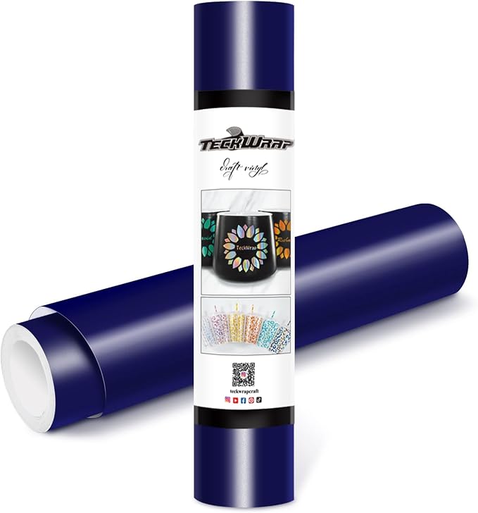 TECKWRAP Matte Navy Blue Adhesive Vinyl Roll 12" x 10ft Matte Blue Permanent