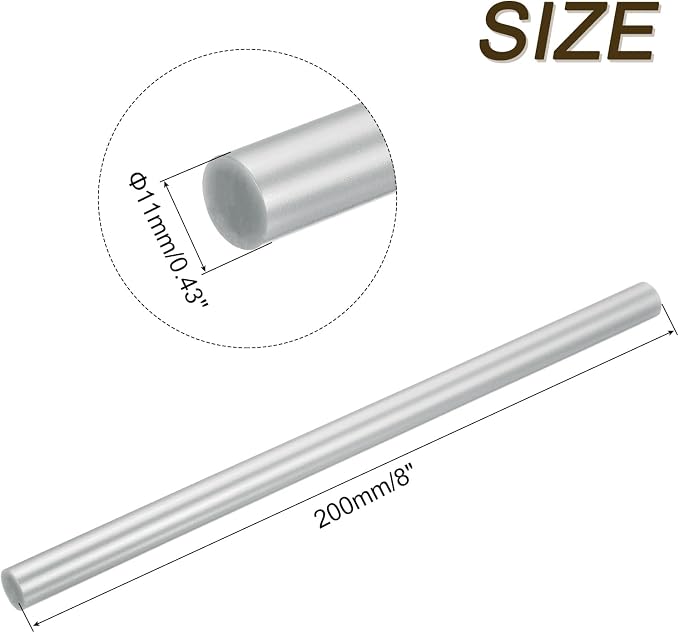 uxcell Mini Hot Glue Sticks for Glue Gun 11mm x 200mm Metallic Silver 12pcs