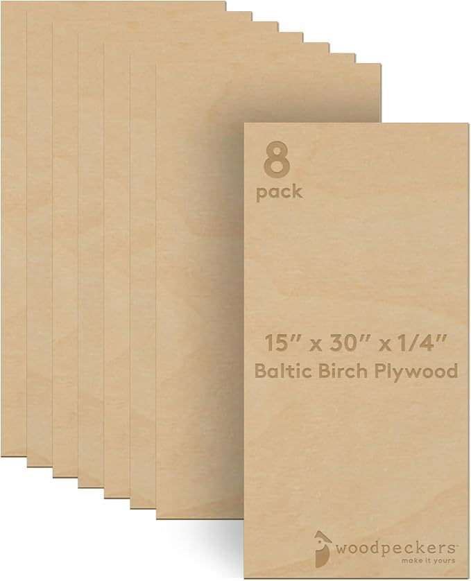 Baltic Birch Plywood 15 x 30 x 1/4 Inch - 6 mm Craft Wood