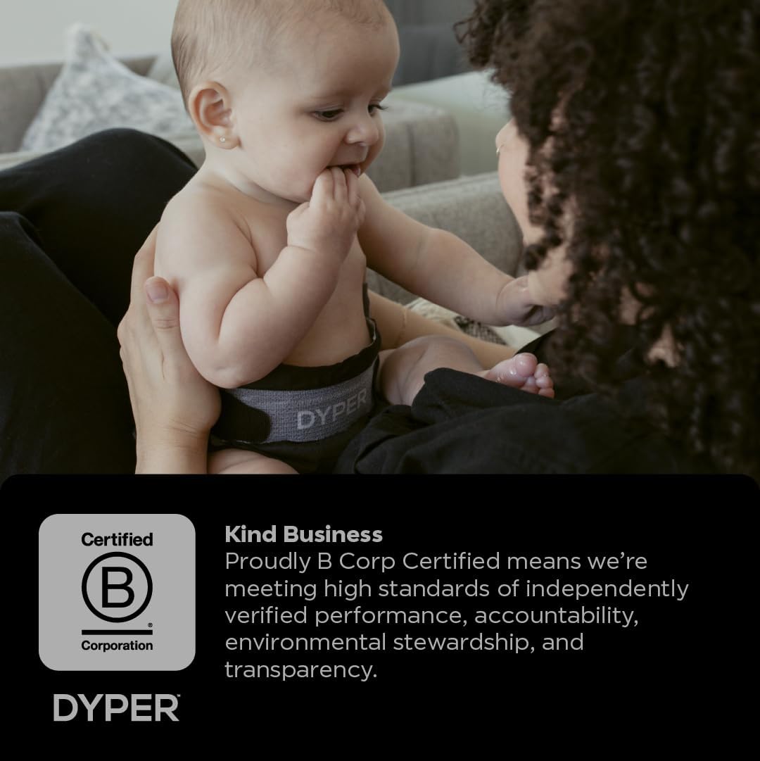 DYPER - Charcoal Enhanced Day & Overnight Disposable Baby Diapers - Made with Plant-Based* & Skin-Friendly Ingredients, Hypoallergenic for Sensitive Skin - Size 5, (36 Count)