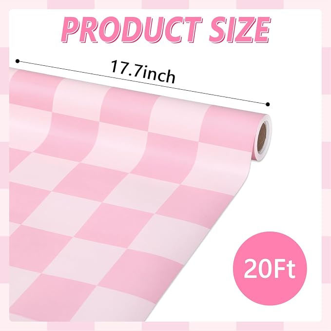 Pink Checkered Bulletin Board Paper Roll Retro Pastel Pink Bulletin Board