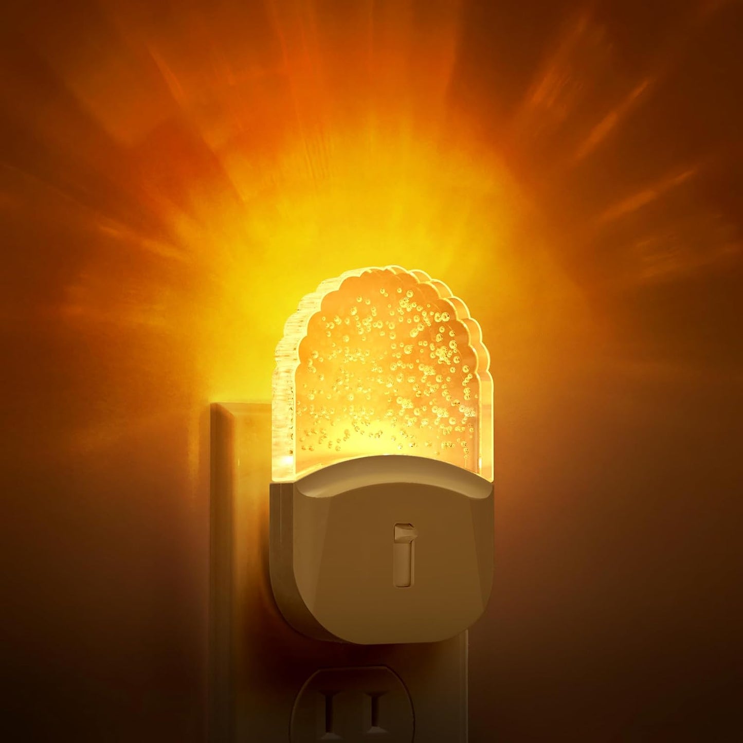 Night Lights Plug Into Wall [2 Pack], Amber Warm Night Light, 1800K, Dusk to Dawn Sensor, Adjustable Brightness LED Night Light for Bathroom, Hallway, Stairway