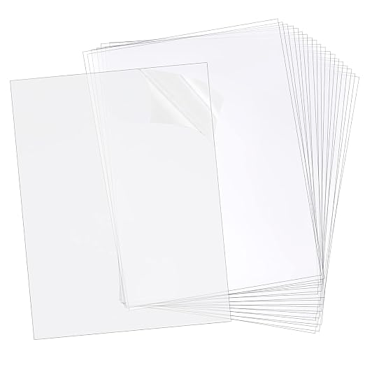 20PCS Clear Plastic Sheet, A4 PVC Flexible Plastic Board Transparent Acrylic