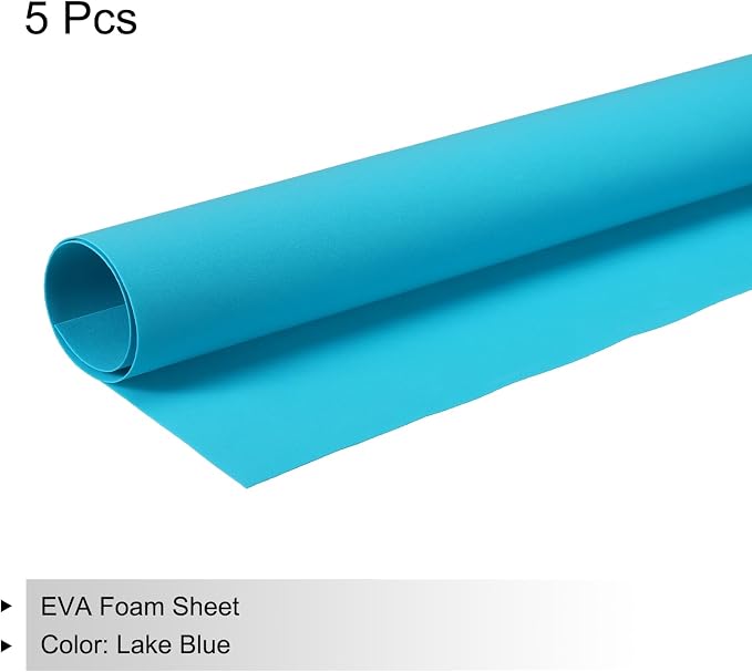 MECCANIXITY EVA Foam Sheets Lake Blue 19.7 Inch x 19.3 Inch 1mm Thick Crafts
