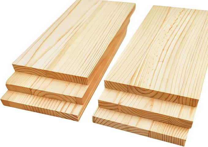 6PCS Rectangle Wood Boards Unfinished Wood Blocks