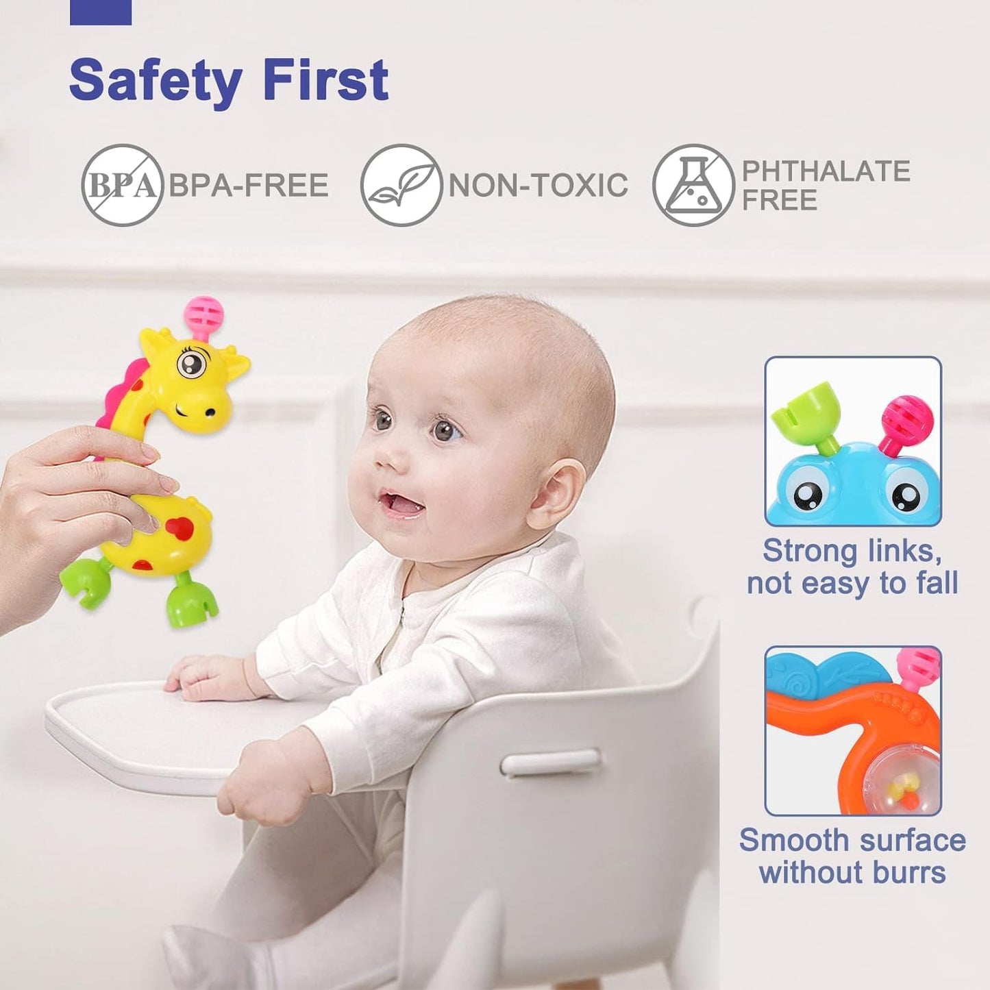 AZEN 18Pcs Baby Toys, Baby Rattle, Newborn Infant Toys