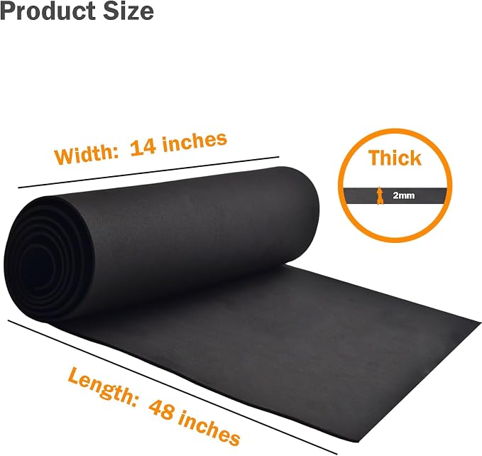 EVA Foam Roll | High Density 85kg/m3 | 2mm Thick | 48"x14" | Ideal