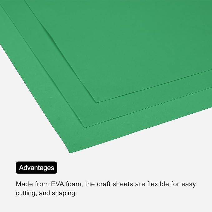 MECCANIXITY EVA Foam Sheets Emerald Green 19.7 Inch x 35.4 Inch 1mm Thick