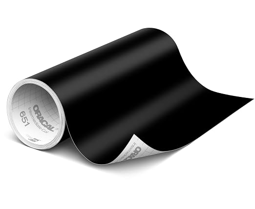 ORACAL 651 Matte Black Vinyl Durable Roll Easy to Weed Permanent Adhesive Craft