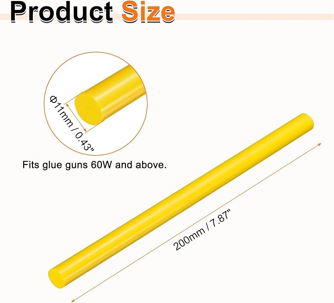 HARFINGTON 10pcs Hot Glue Sticks 0.43" Dia x 7.87" Long EVA Mini Hot Melt
