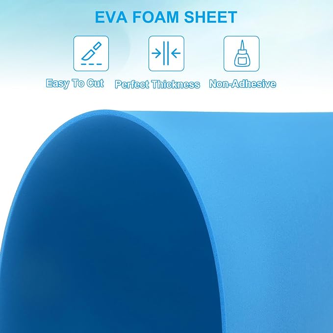 PATIKIL 30 Pack EVA Foam Sheets, Lake Blue