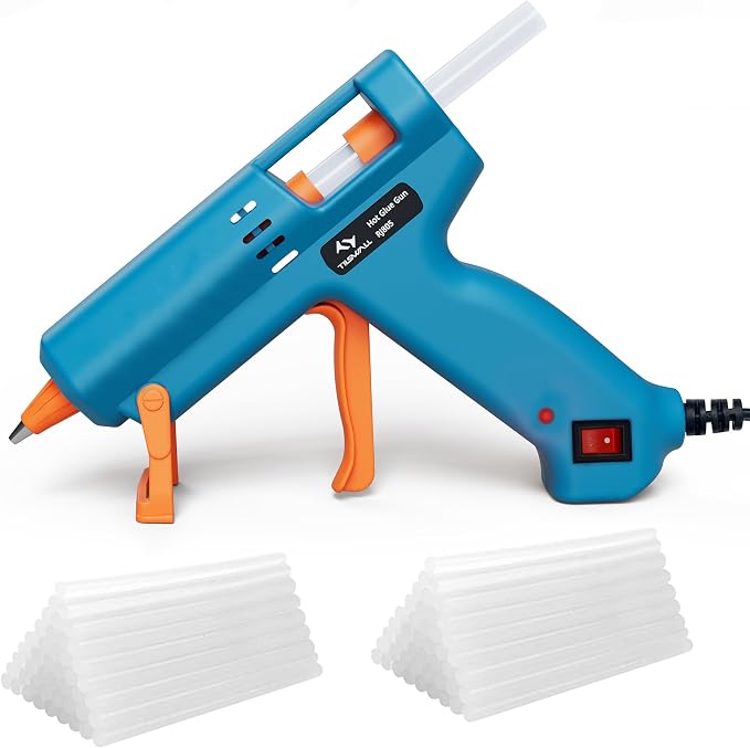 Tilswall Hot Glue Gun Kit with 30 Premius Glue Sticks（130mm x 7mm）, Fast