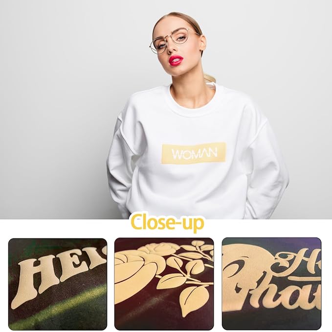 3D Puff Heat Transfer Vinyl-Beige 3Pcs | 3 Sheets 12"x10" 3D Puffy Iron On Vinyl