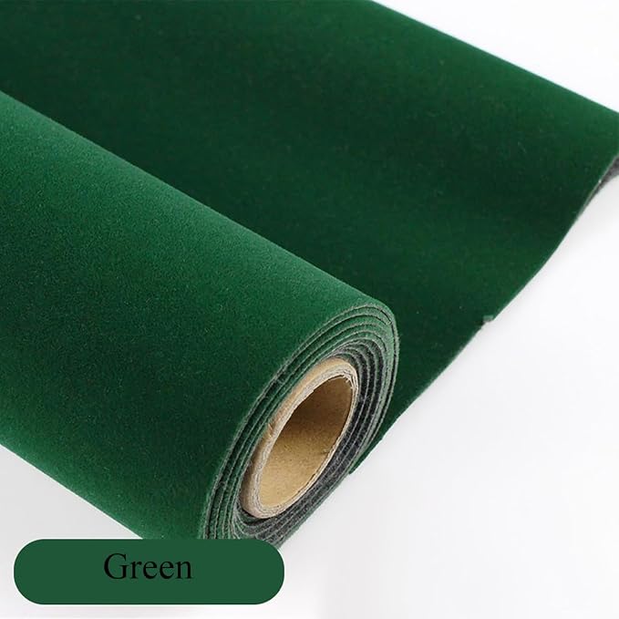 Green Self Adhesive Soft Velvet Drawer Liner DIY Fabric Felt Liner