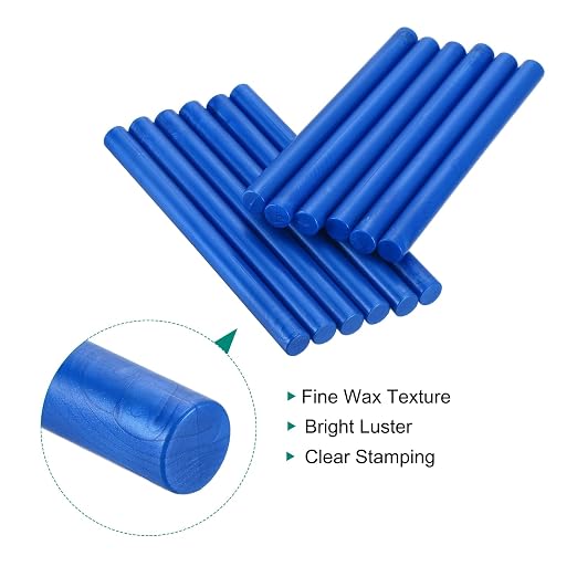 MECCANIXITY 12 Pcs Bright Blue Cylinder Sealing Wax Stick Glue Gun Wax Seal Rod