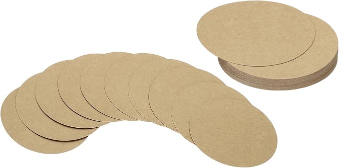 PATIKIL 4inch Circle Card Stock, Kraft Color