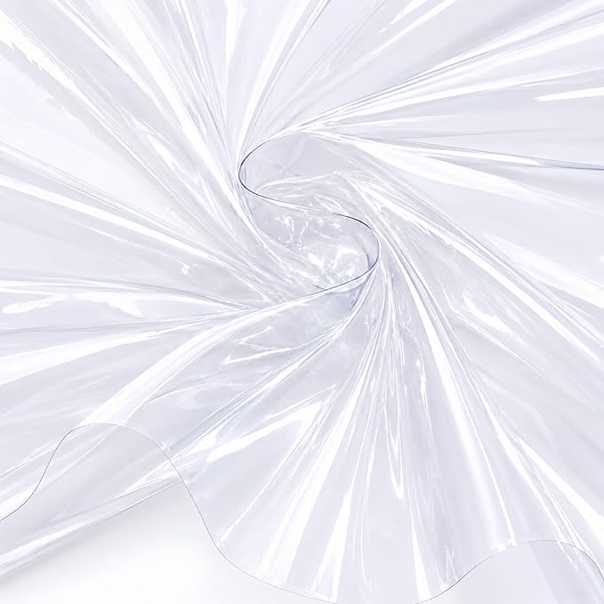 SHISU Clear TPU Vinyl Fabric 12 Mil, Heavy Duty Large Sheet | Large waterproof