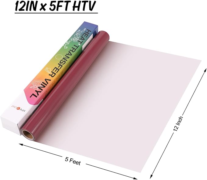 HTVRONT HTV Rolls Heat Transfer Vinyl, Rose Maroon